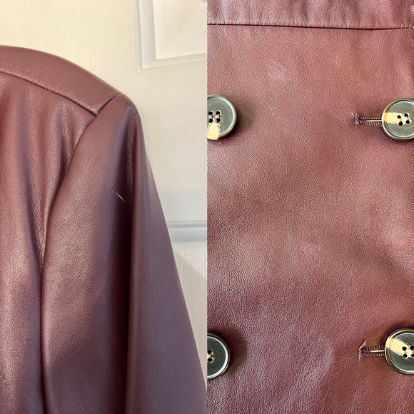 SOLD NWT Dynamite Faux Leather Trench Coat M Burgundy Port Royale - Picture 15 of 15